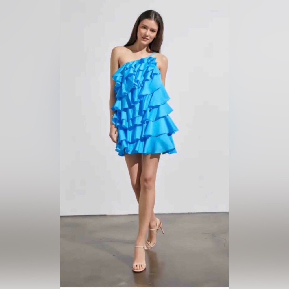 DO+BE Blue Ruffled Mini Dress